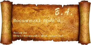 Bocsanszki Abád névjegykártya